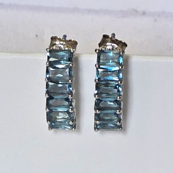 JTV Jewelry - Light Blue Topaz CZ 925 Earrings NWT